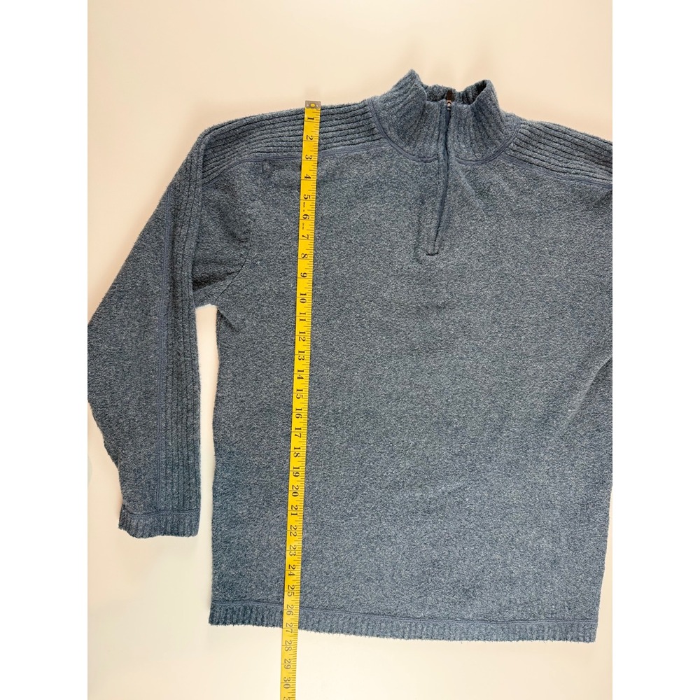 Alpine Design Mens XXL Blue Quarter Zip Pullover Sweater‎ Ribbed Shoulder Knit - Picture 4 of 6